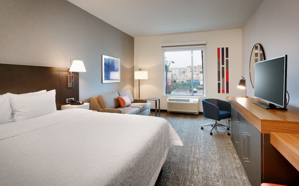 Room, 1 King Bed with Sofa bed, Refrigerator & Microwave